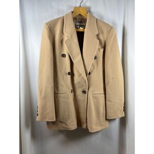 Steilmann Womens Camel Wool Cashmere Double Breasted Blazer Jacket Size 4